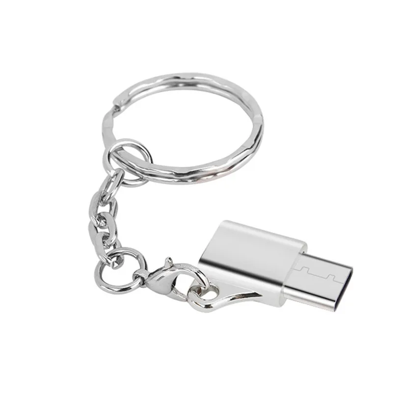 Серебристый Type-C-USB портативный мини-адаптер для передачи данных и зарядки адаптер-конвертер высококачественный USB-C-USB адаптер 30OCT23 - Цвет: Серебристый