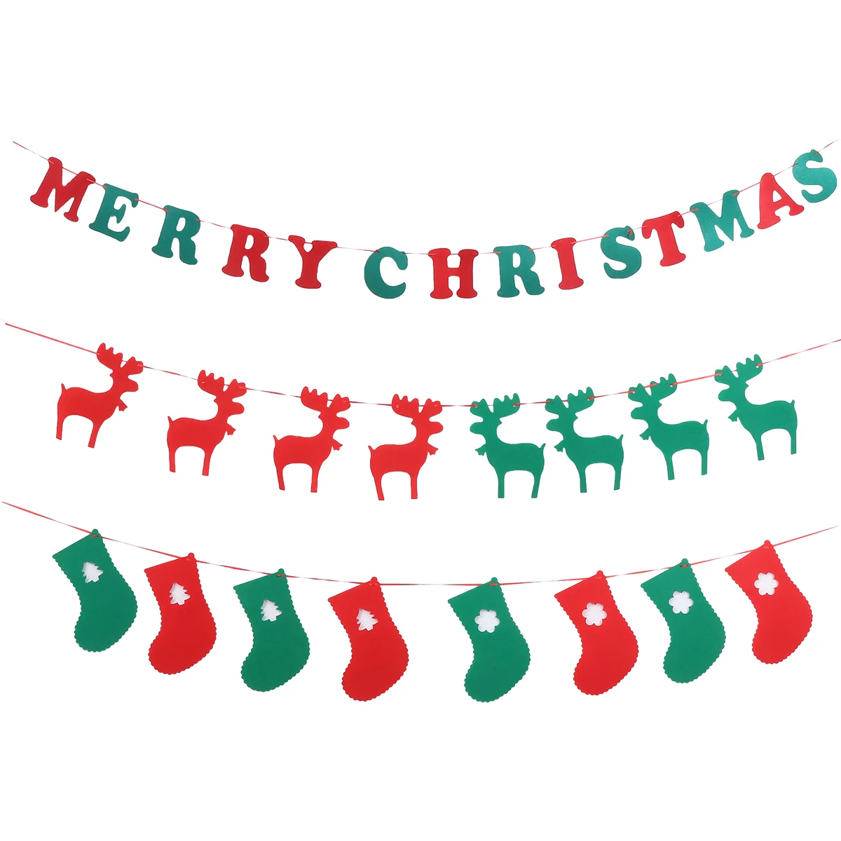 

3Pcs Christmas Party Banner Bunting Hanging Flags for Christmas Decoration