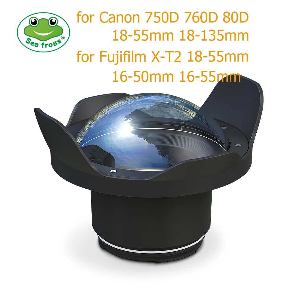 Подводный купол с широкоугольным объективом 40 м для Sony A7R III Canon 750D 760D 80D Fujifilm X-T2