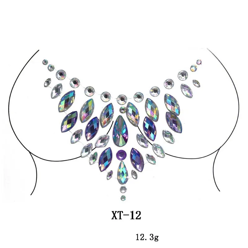 Сексуальная грудь с украшением в виде кристаллов Смола дрель стикер татуировки