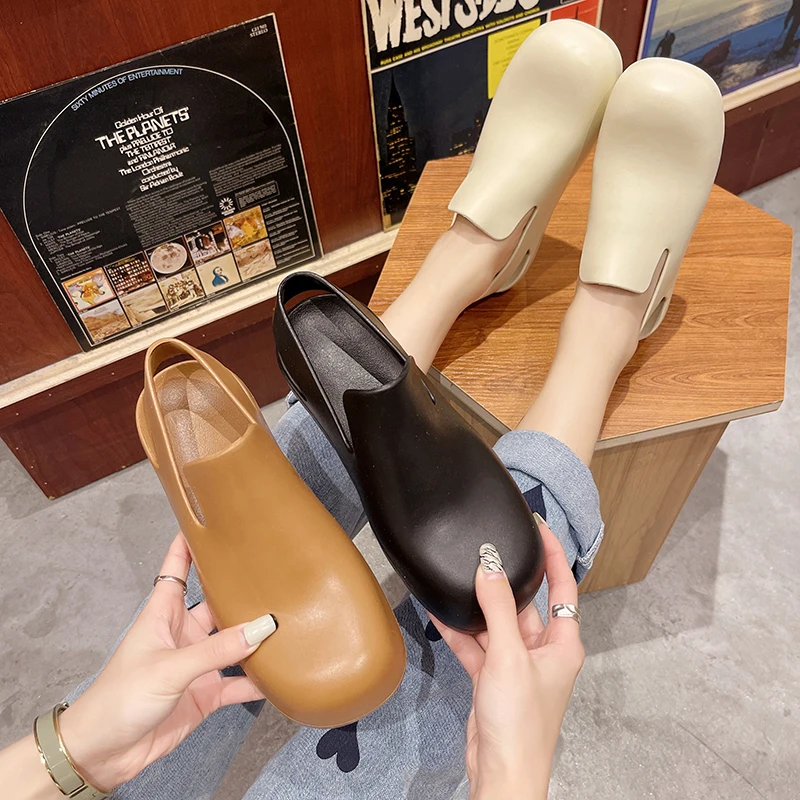 

Closed Toe Sandals 2021 Summer Espadrilles Platform Female Shoe Clogs With Heel Med Outside High Girls Thick Fashion Flat Medium