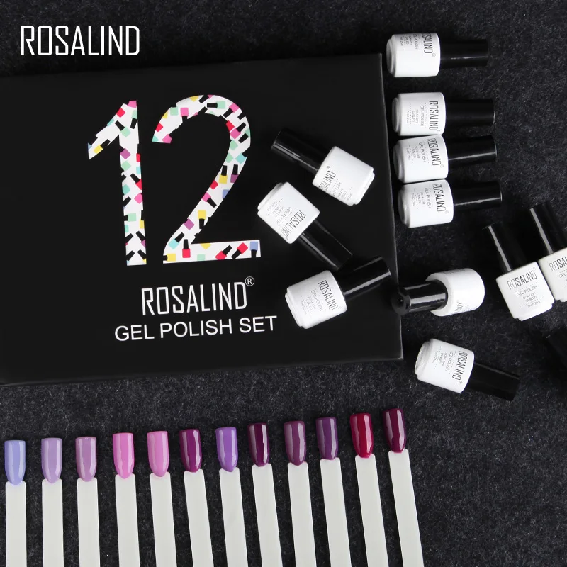 Комплект гель лаков для ногтей ROSALIND гибридный набор полуперманентных маникюра