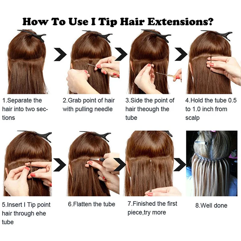 Кудрявые накладные волосы I Tip 100 прядей Remy бразильские человеческие кератиновые