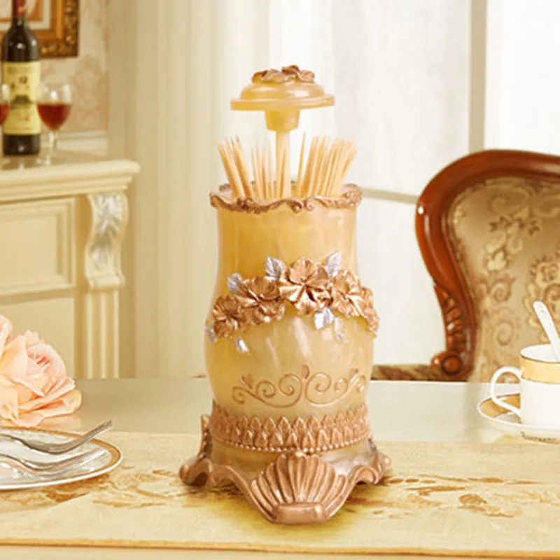 Европейский стиль элегантная полимерная коробка для зубочистки ручная