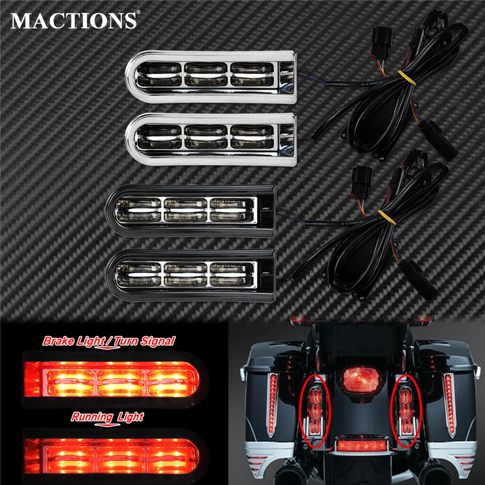 

Motorcycle Accent Saddlebag Filler Inserts Support LED Lights Turn Signal Brake Lamp Light For Harley Touring Road King 2014-20