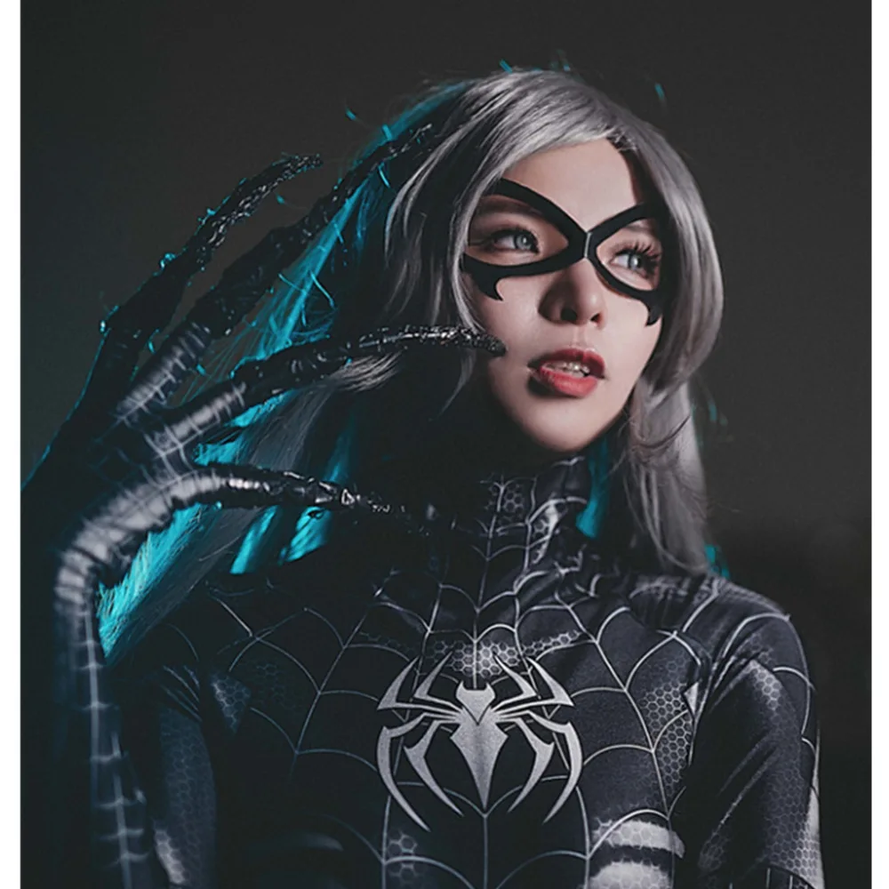 Черный кот Symbiote Spider Girl 3D принт спандекс женский костюм паука Косплей Zentai боди для взрослых детей Высокое качество