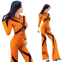 2020 haute couture lady clothes set european fashion sporting suit female leisure two piece set hooded tops trumpet pants 1760