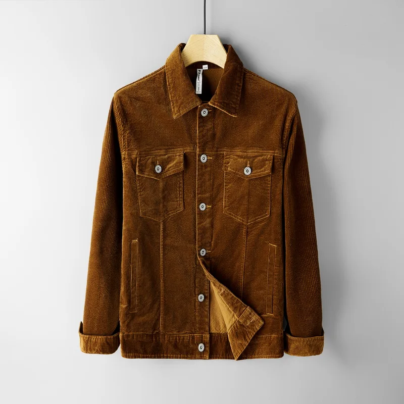 2019 осенняя и зимняя новая модная хлопковая куртка мужская брендовая вельветовый