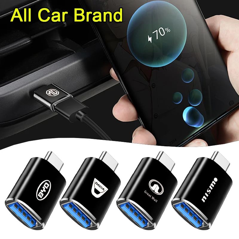 

1pcs Car Logo USB Type-C Adapter Car Connector Car Goods for Cadillacs Accessories Escalade SRX STS STSV CTS Sedan Wagon DeVille