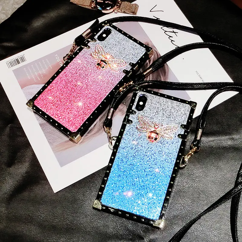 

Градиентный чехол для iPhone XS 12 11pro Max XR X, роскошный блестящий чехол для телефона с бриллиантами для iPhone 6 7 8 Plus