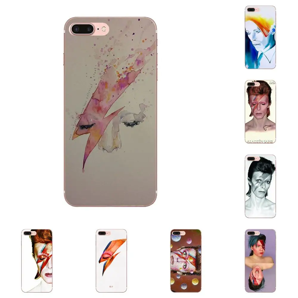 Силиконовый чехол для Apple iPhone 4 4s 5 5C 5S SE 6 6S 7 8 Plus X XS Max XR David Bowie Bolt|Чехлы-накладки| |