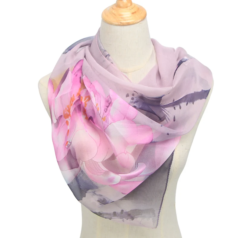 

New Arrival 2020 Spring And Autumn Chiffon Women Scarf Polyester Geometric Pattern Design Long Soft Silk Shawl QQS003
