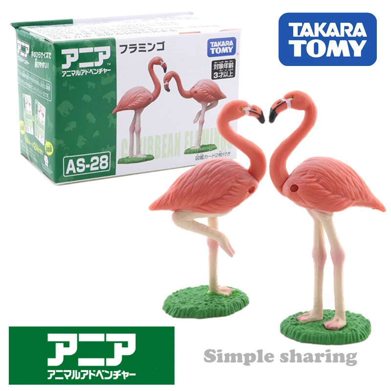 

Takara Tomy ANIA Animal Adventure Action Figure AS-28 Flamingo Model Resin Kids Educational Mini Action Figure Toy Bauble