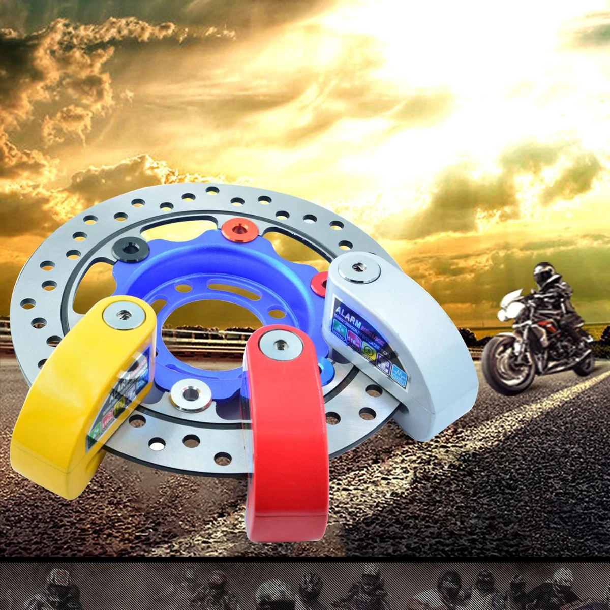 

1PCS Motorcycle Disc Lock Alarm Lock Bike Lock Security Anti-theft Lock Moto Disc Brake Lock Bag Reminder Rope