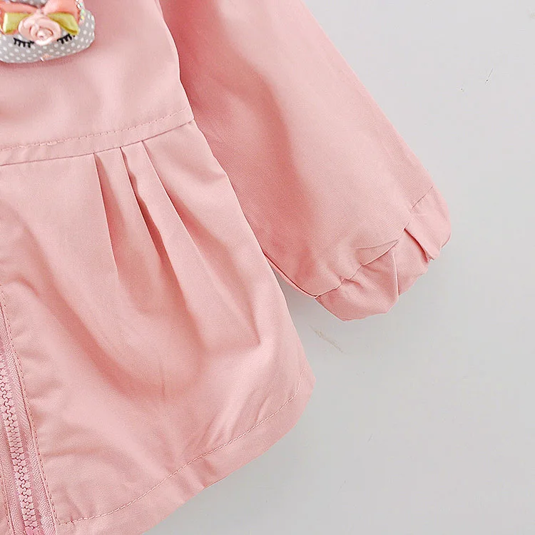 Autumn Baby Outwear Infants Girls Cute Rabbit Hooded Princess Jacket for girls children Coats with Ball Christmas clothing | Детская