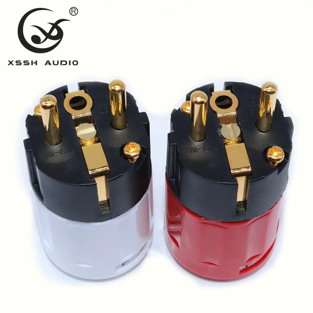 Аудио XSSH P-320 C-320 OEM Hi-Fi с золотым покрытием красный чистый Медь Schuko EU US питания ИЭК АС Разъем для шнура питания