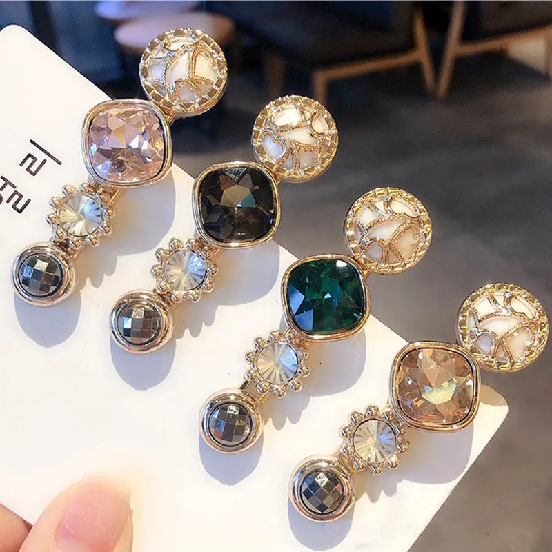 Женские заколки для волос элегантные круглые золотистые с кристаллами вечерние