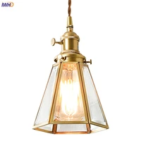brass copper loft pendant lights led hanglamp bedroom bathroom light nordic pendant lamp glass hanging lamp lampara colgante