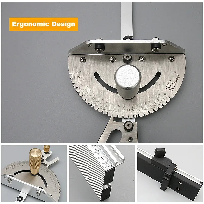 Woodworking Enhanced Fence Miter Gauge Set Table Saw Router Angle Guide 450mm Alu Mortise Tenon and Flip Stopper | Инструменты