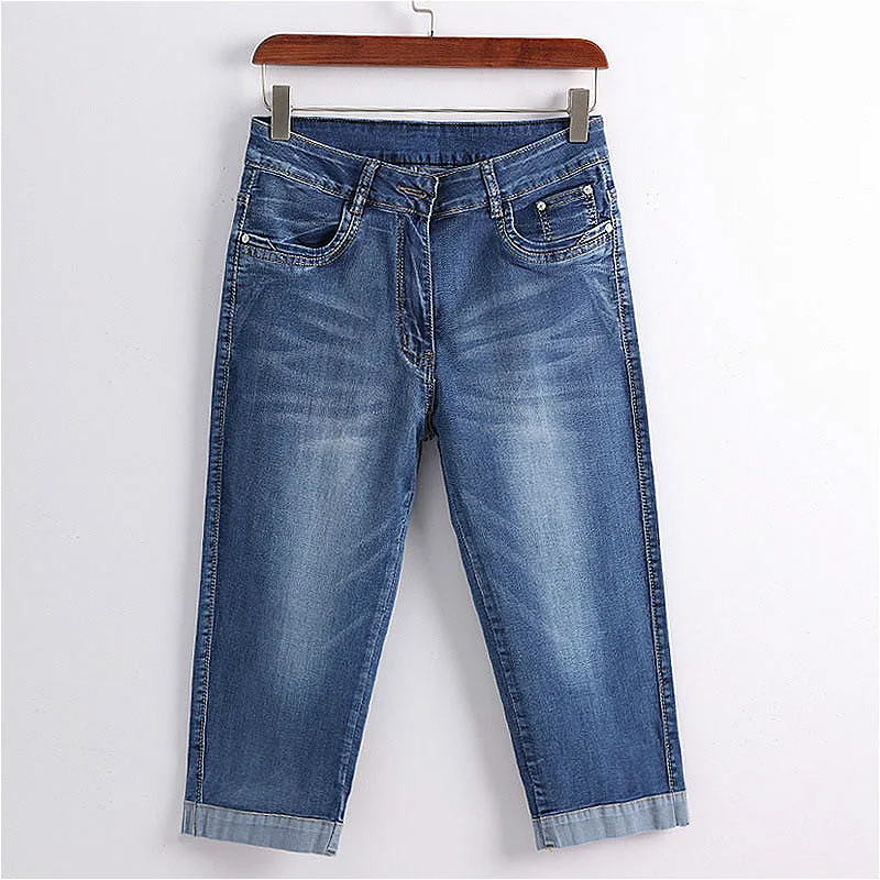 Женские джинсы капри GareMay эластичные джинсовые шорты до колена с высокой талией