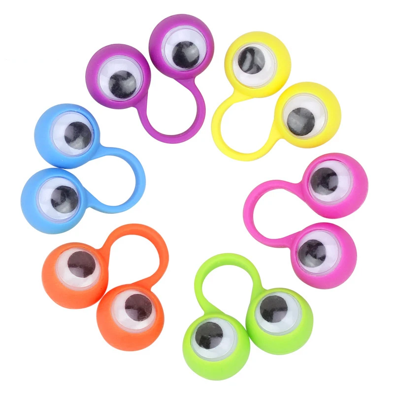 

10Pcs Active Eye Ring Children Parent-child Props Practical Jokes Finger Cool Toys personality Event Giveaway Gags Birthday Gift