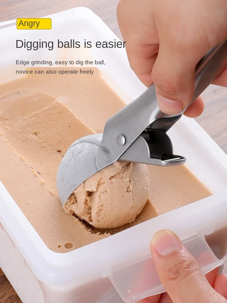 

Kitchen Household Stainless Steel Large Multifunctional Ball Scoop Fruit Ball Spring-Loaded Ice Cream