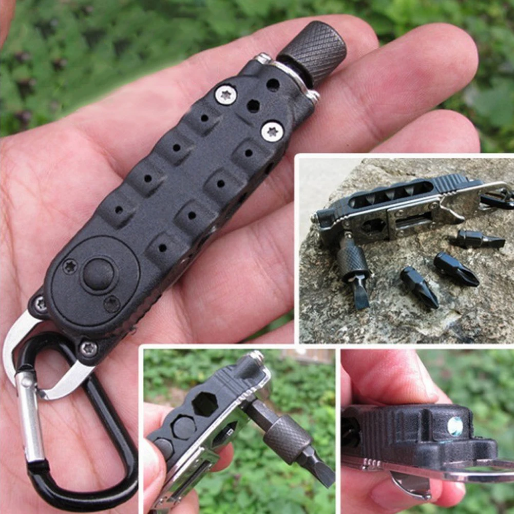 Mini Multifunctional Keychain EDC Outdoor Camping Portable Stainless Steel Pocket Tools For Wilderness Survival Dropshipping | Спорт и