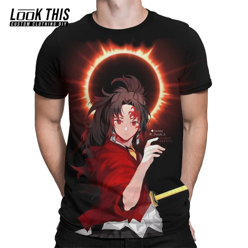 

Футболка мужская с коротким рукавом, топ с 3D-принтом «рассекающий демонов», в стиле аниме, футболка оверсайз, уличная одежда, Kimetsu No Yaiba