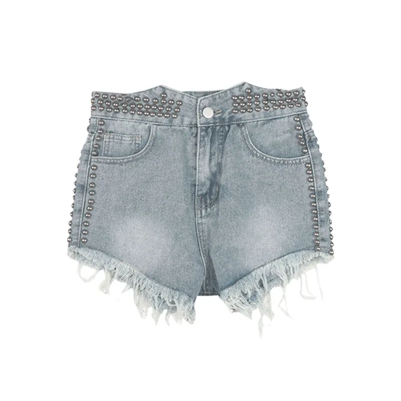 

Summer 2020 new ultra-high waist slim slim all-match heavy industry hot denim shorts