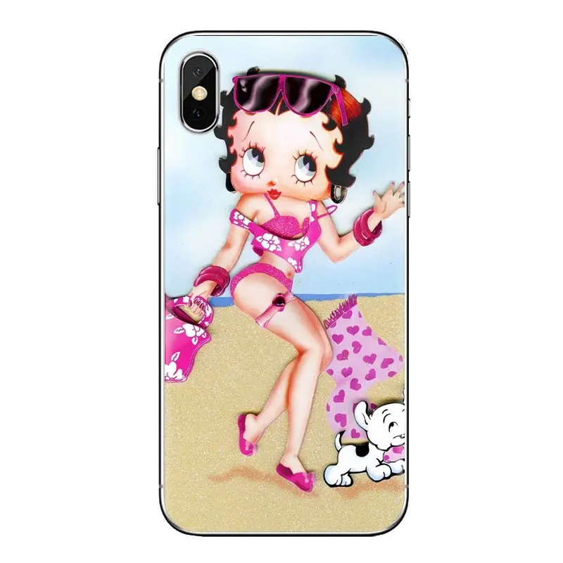 For Samsung Galaxy S3 S4 S5 Mini S6 S7 Edge S8 S9 S10 Plus Note 3 4 5 8 9 Sexy Cartoon Girl Betty Boop TPU Transparent Skin Case |