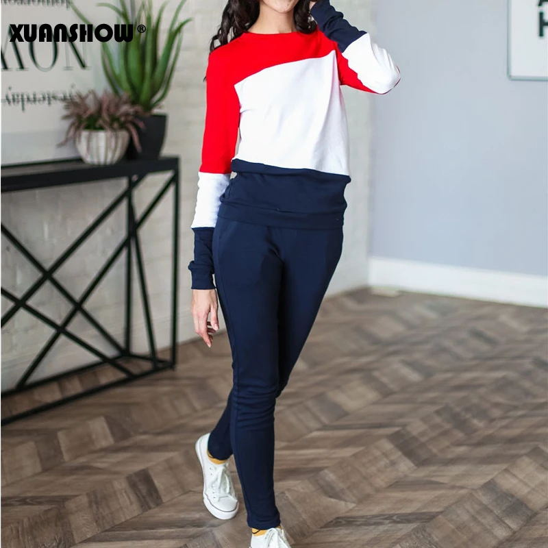 XUANSHOW 2021 спортивный костюм для женщин Спортивная осень зима комбинированное