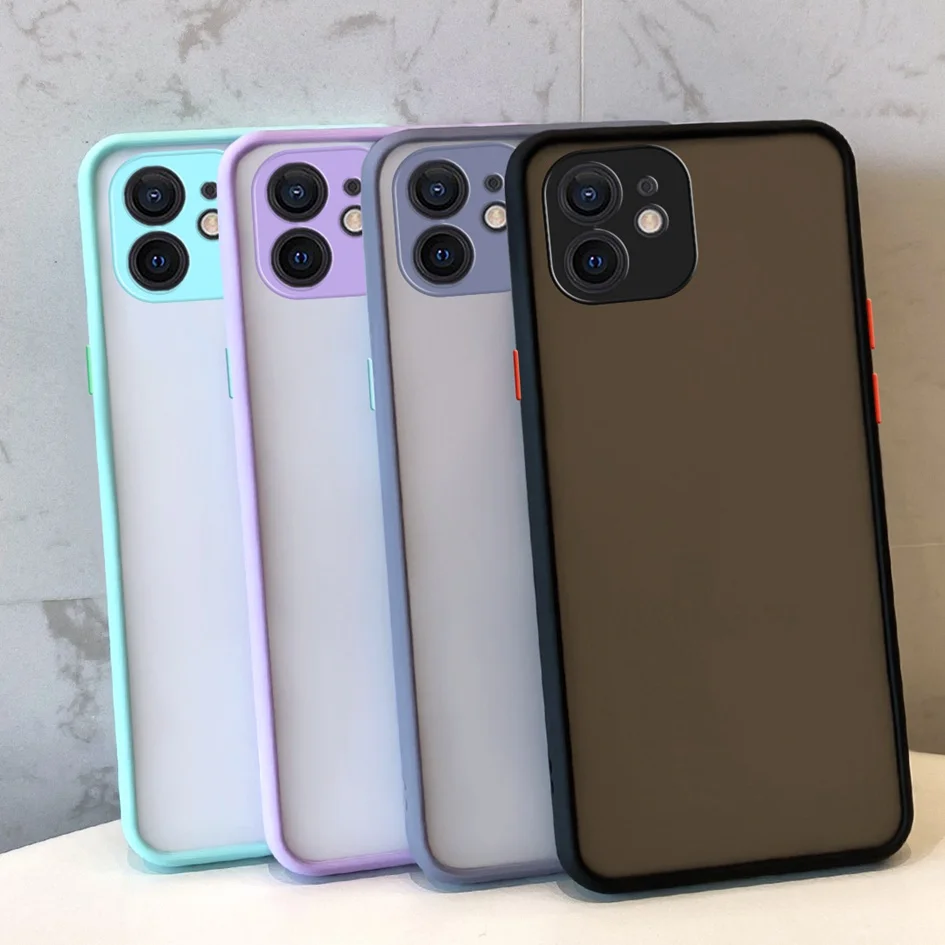 Luxury Transparent Phone Case For Apple iPhone 11 12 Pro Max Mini Camera Protection Candy Colors Back Cover Bumper | Мобильные