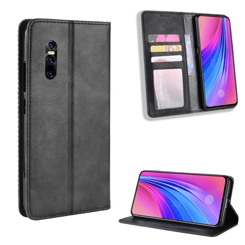 Флип чехол Vivo V15 Pro кошелек обложка на заднюю панель из искусственной кожи сумка