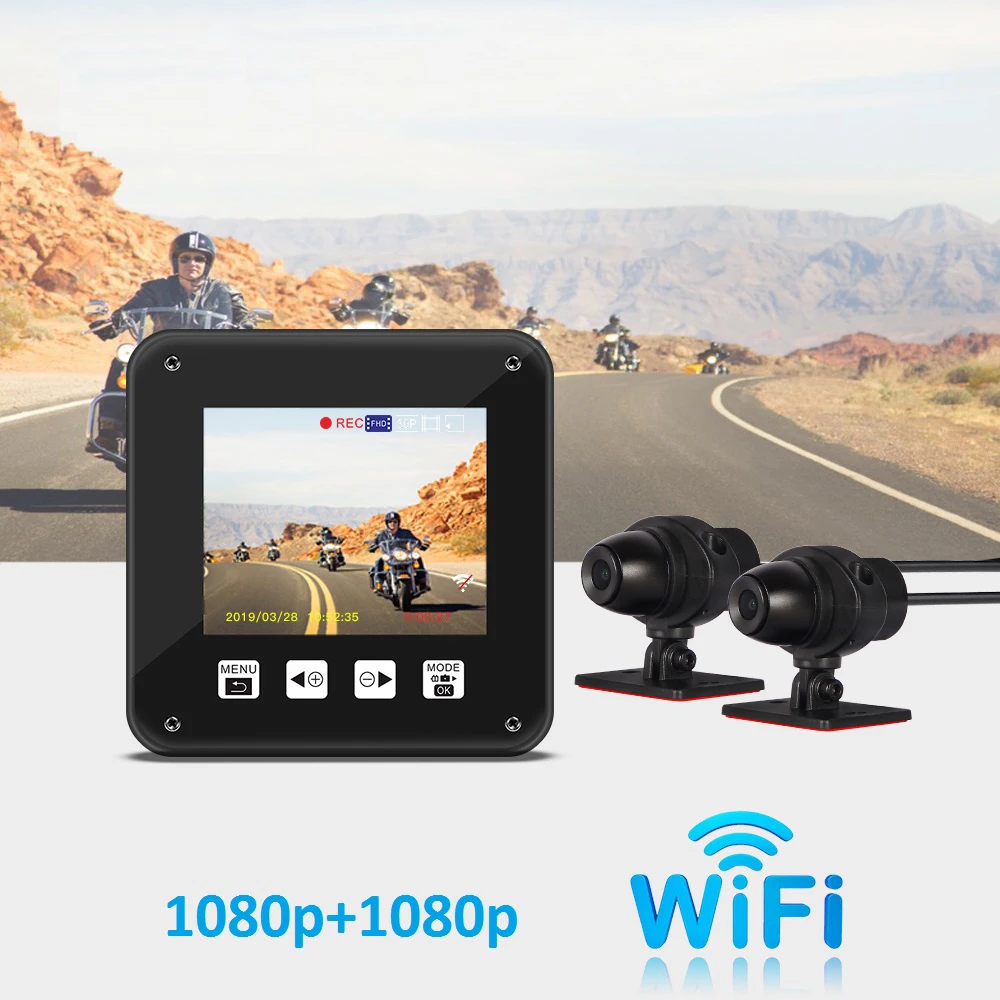 Vsystro моторегистратор A6F wifi фронфронтальная sonsony323 1080p full hd Водонепроницаемая мотоциклетная DVR 2,0 дюймовая мини-камера со встроенным g-сенсором с поддержкой gps