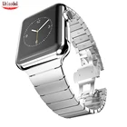 Ремешок для Apple watch band 44 мм42 мм iwatch 40 мм 38 мм, роскошный звеньевой браслет для apple watch series 5 4 3 6 SE band 44 42 мм