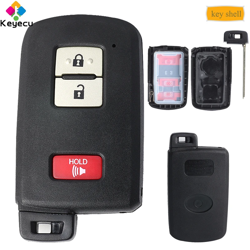 KEYECU умный пульт дистанционного управления автомобильный ключ оболочка чехол с 2 +