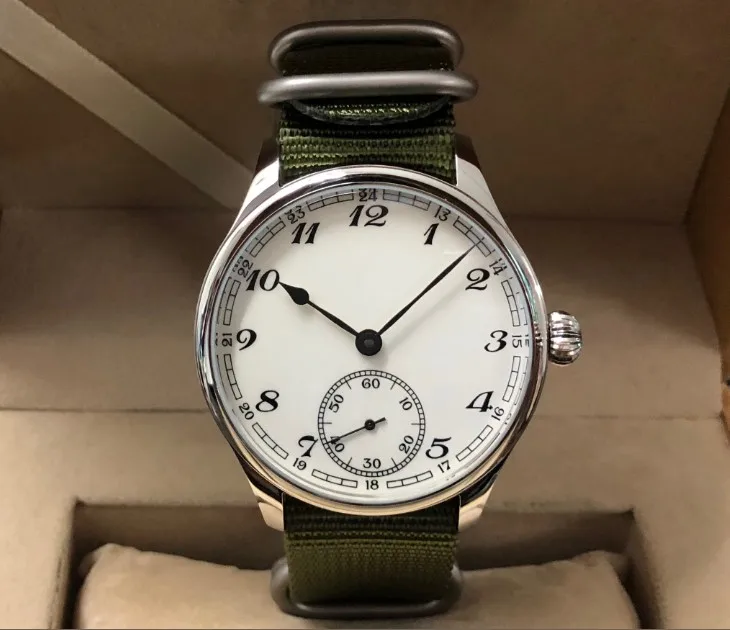 Новая мода 44 мм без логотипа эмаль белый циферблат Азиатский 6498 17 драгоценностей