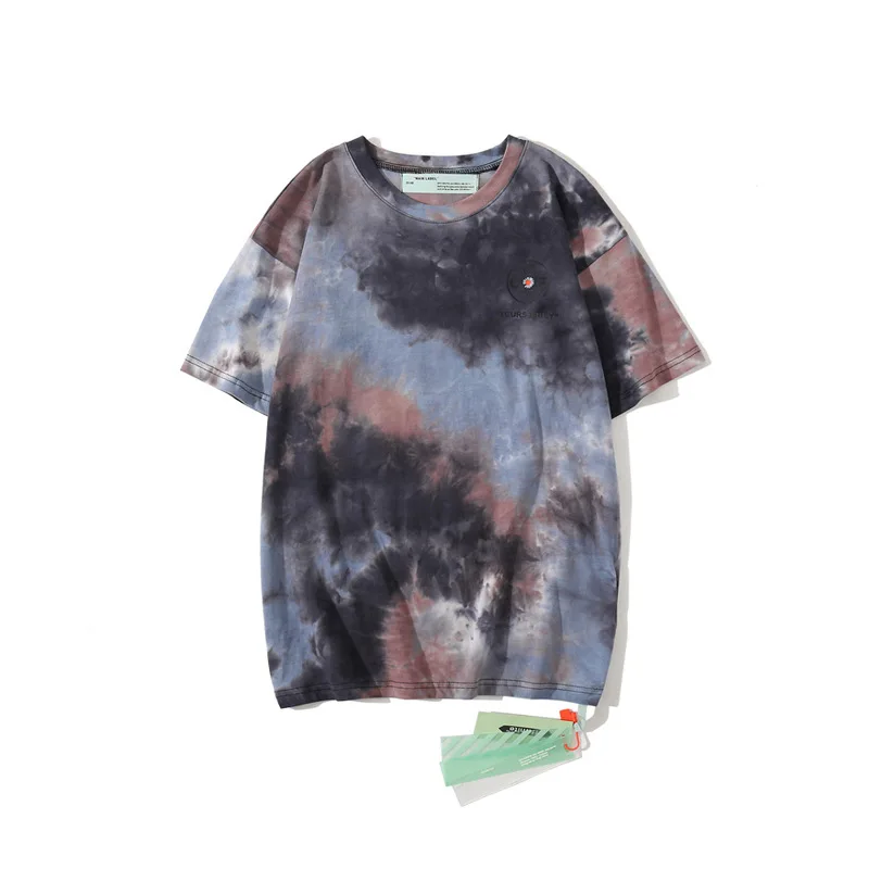 

European and American fashion brand short-sleeved T-shirt OFF -white casual hip-hop high street tie-dye short-sleeved T-shirt fo