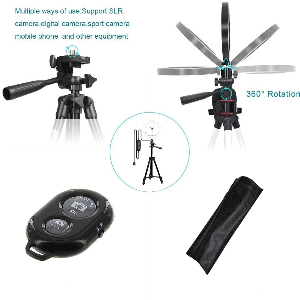 Кольцевой светильник штатив круглая светодиодная кольцевая лампа кольцевой для