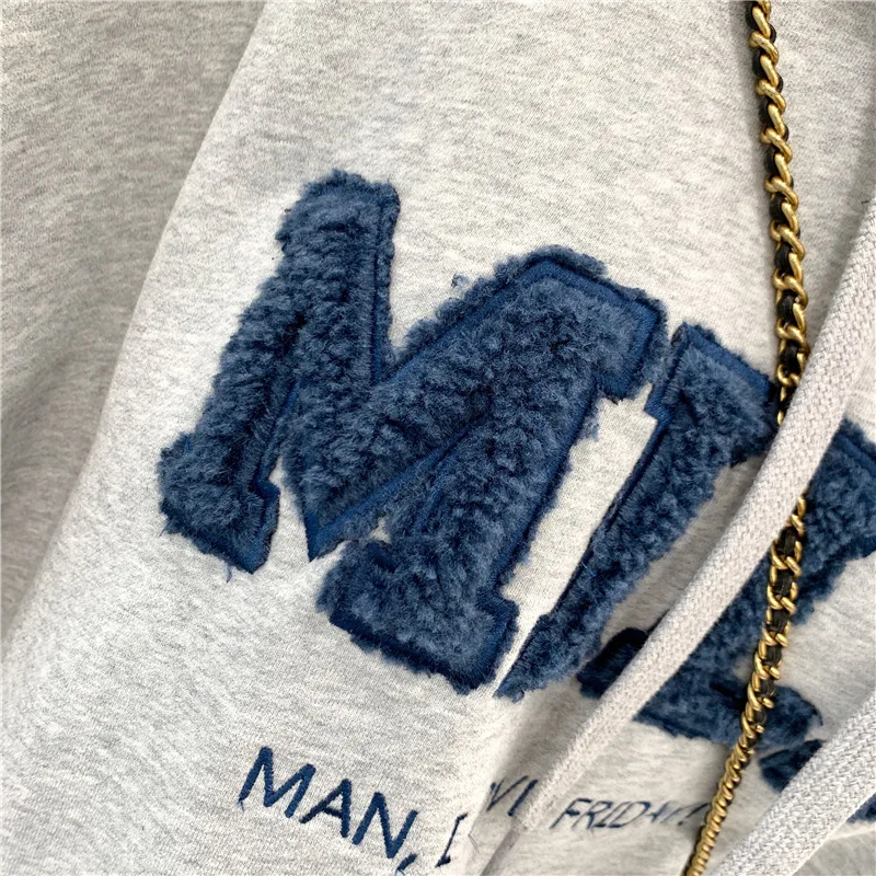 

Letter Printing Embroidery Hoodies Female Winter Hooded Sweatshirts Large Size Fashionable Women's Clothing Fleece Pullovers
