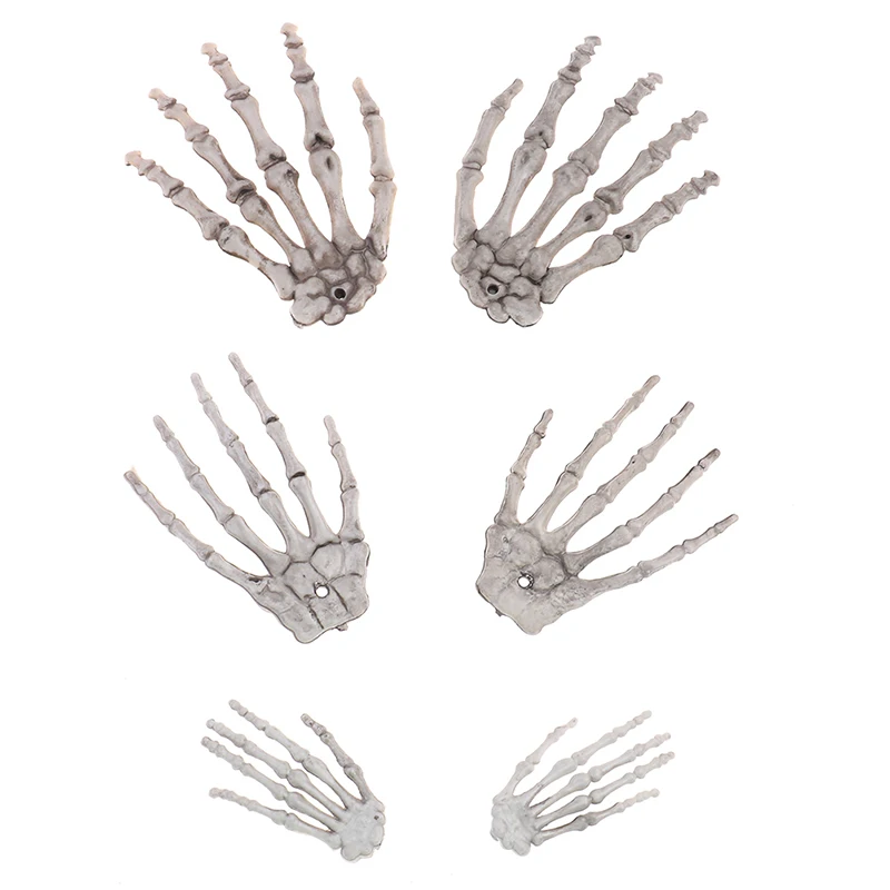 Комплект из 2 предметов скелет череп на Хэллоуин человеческой руки кости ужас для взрослых страшно Опора