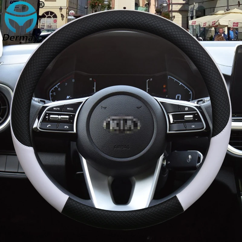 100% DERMAY брендовый кожаный чехол на руль спортивного автомобиля для Kia Cadenza Borrego Carens