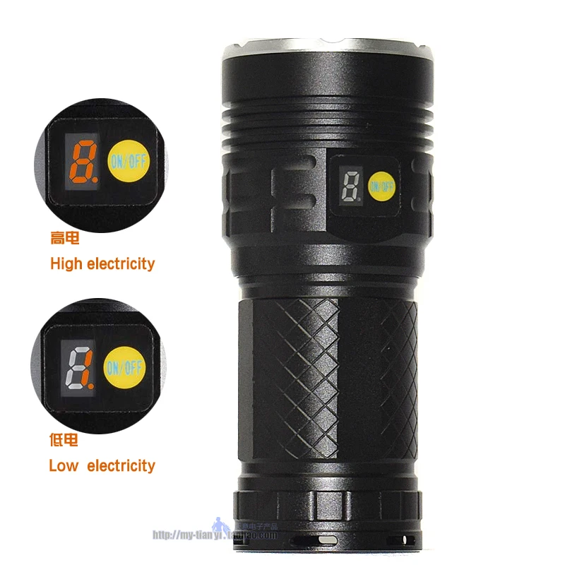 Kaufen Typ-c Lade Smart Power Display Taschenlampe, Lila UV High Power Super Helle, Niedrigen Licht Aluminium Legierung Taschenlampe