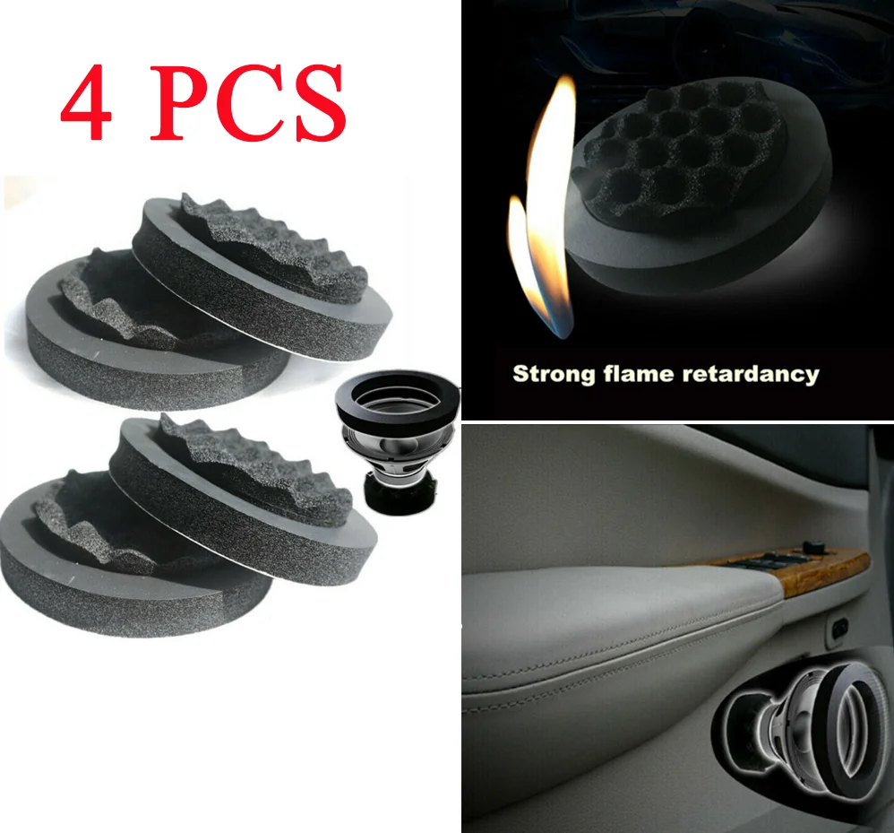 

4x 6.5" Universal Car Door Speaker Adapter Ring Woofer Sound Noise Foam Wave Pad
