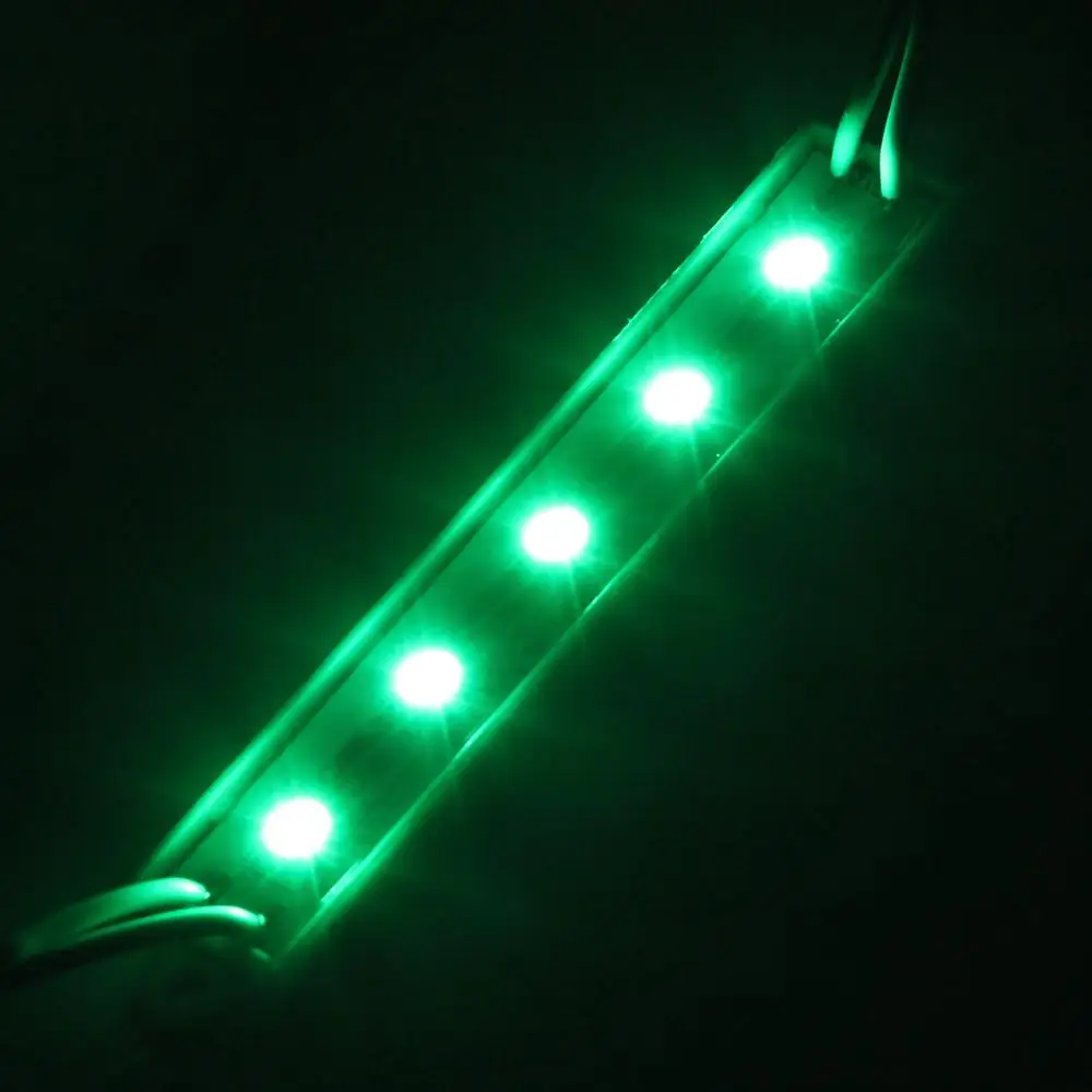 Отличное качество, 5 цветов, 5 SMD 5050 светодиодный модуль, светильник, водонепроницаемый IP68, жесткая полоса, барный светильник, лампа DC12V - Цвет: Зеленый