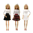 Модные белые топы комплект юбки для шарнирных кукол Барби 16, аксессуары для одежды для кукол