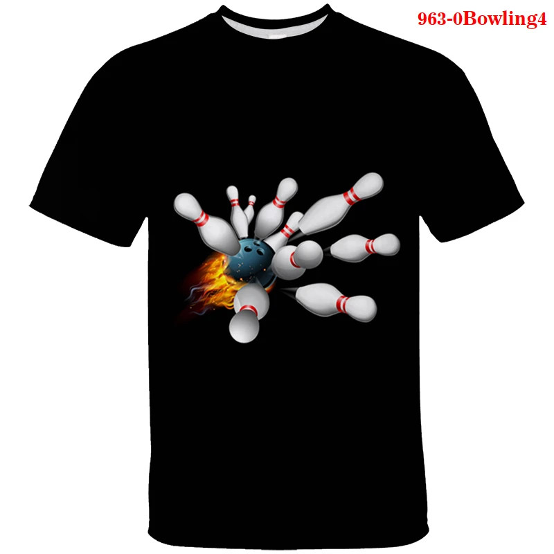 

Bowling ball Fashion 3D Printed T Shirt Summer Style cartoon t shirts Children Short Sleeve Boy girl Kids Casual Top Tees