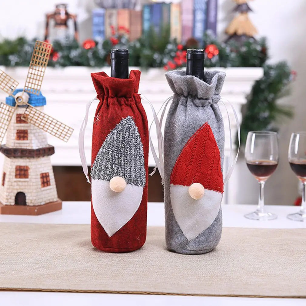 

Christmas Wine Bottle Cover Merry Christmas Decoration For Home 2021 Christmas Ornaments Decor Happy New Year 2022 Navid Noel