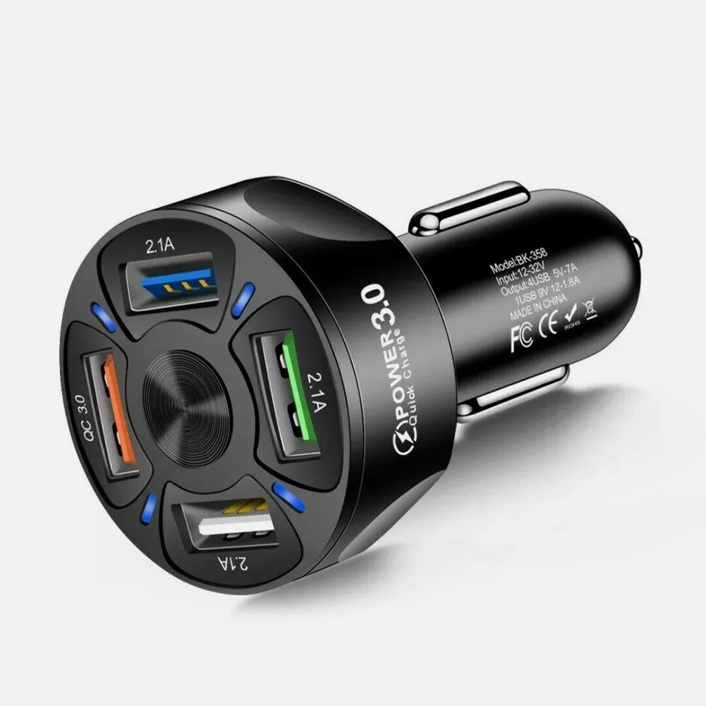 

Автомобильное зарядное устройство с 4 USB-портами, 78,0 мм * 32 мм * 32 мм
