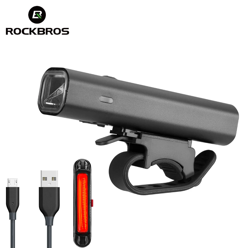 

ROCKBROS 400LM велосипедный светильник, Передний фонарь для руля велосипеда, MTB, езда на велосипеде, USB, перезаряжаемый, фонарь безопасности, задний...